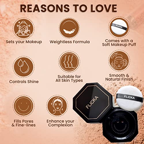 FLiCKA Dust if Off Loose Powder, Matte Finish for Womens and Girls 7g Translucent Powder (Banana) - Image 4