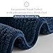 Madison Park Splendor Reversible 100% Cotton Tufted Bathroom Rug-3000 GSM Hotel Quality Luxurious Plush Medium Pile Bath Mat Absorbent, Quick Dry, Shower Room Décor, 17x24 Navy