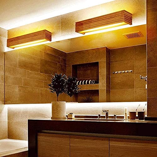 Aplique rectangular de madera con protección ambiental para baño y hogar 5