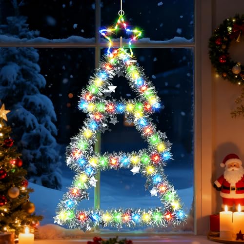 Ninonly Weihnachtsbeleuchtung Außen Batterie,75cm 110 LED...