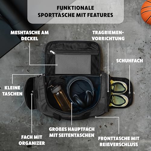 Reisetasche Obics – Sporttasche 35L mit Schuhfach und Innenfächern