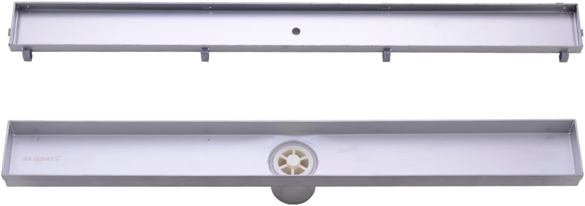 HANEBATH 24-Inch Linear Shower Drain with Tile Insert Grate,Brushed Stainless