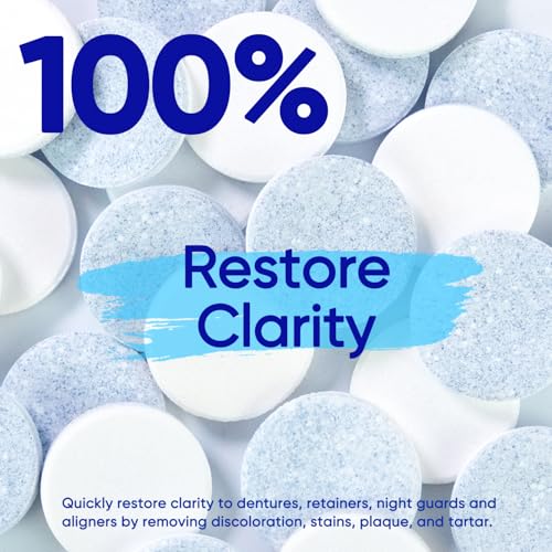 Image of MySmile Retainer Cleaner Tablets, Denture Cleaning Tablets, Aligner Cleaner for Invisalign, Mouth Guard & Night Guard and More Dental Appliances, Helps to Removes Odors, Stains & Plaque,120 Count