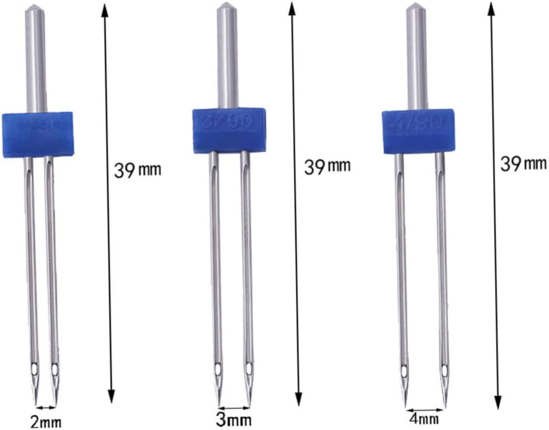 KOCKSHION 1bag Twin Needles Kit Sewing Machine Needles for Double Stitching Organ Machine for Embroidery
