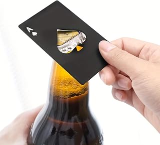 Spade A-Card Bottle Opener – Stainless Steel Beer Bottle Opener Shaped Like a Playing Card with Elegant Black Spade Design, Ultra-Durable & Effortlessly Cleanable