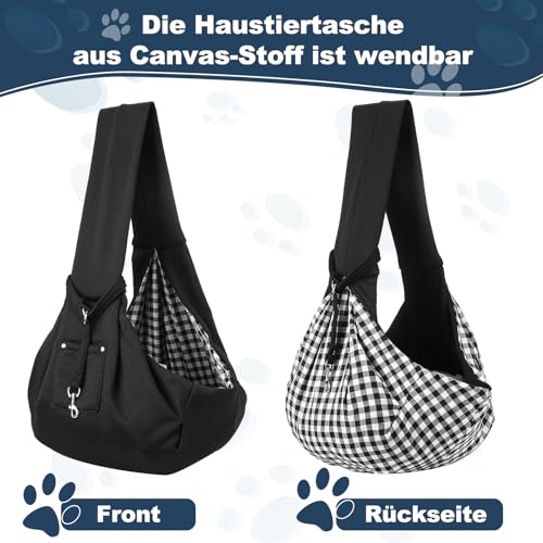 Partideal Hundetragetasche,Tragetasche Hund bis 7.5 kg,Hunde Tragetasche für Hunde und andere Haustiere Spaziergänge Aktivitäten(Schwarz)