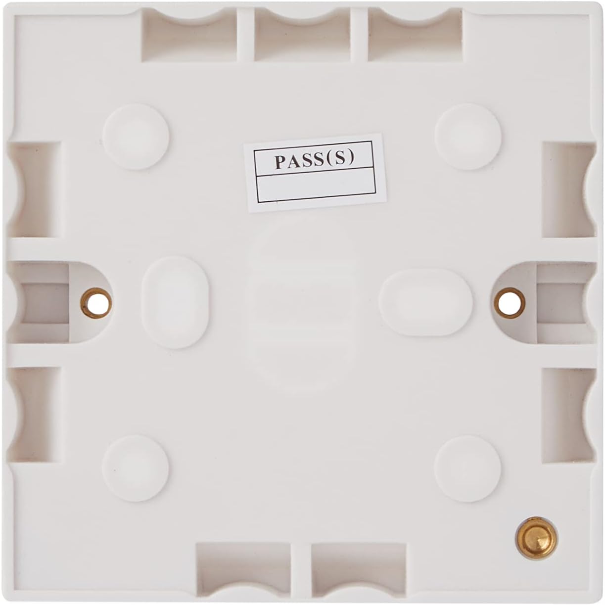 Merriway BH02625 Moulded Light Switch Surface Pattress Box 1 Gang Single - 16mm (5/8 inch) Depth , White - Image 3