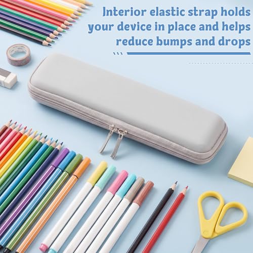 Image of Mudder Hard Shell Slim Pencil Case Small Pen Bag Stylus Case Holder EVA Waterproof Pocket Protectors Organizer for Fountain Pen Headphones Traveller Adults(Gray)