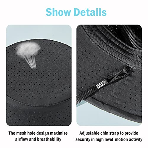 Men's Mesh Bucket Hat For Summer Cooling Fishing Hat Windproof Sun Cap For Hiking, Travel (Grey) #TOP2