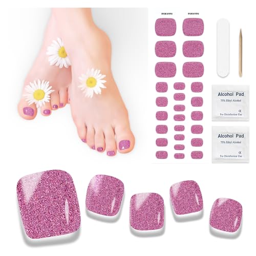 Uñas de Gel Pegatinas - 26 pcs Uñas Postizas Para Pies Uñas Semicuradas Uñas Gel Pegatinas UV Pegatinas Uñas Semipermanente Pegatinas Uñas Pies Toenail Art Stickers Adhesivas Nail Art