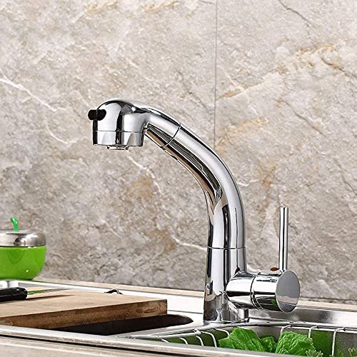Robinets d'évier de cuisine extractibles chromés avec raccords