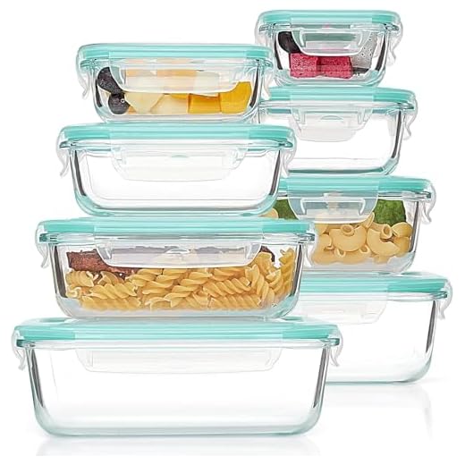 Vtopmart 8-Pack Airtight Glass Meal Containers
