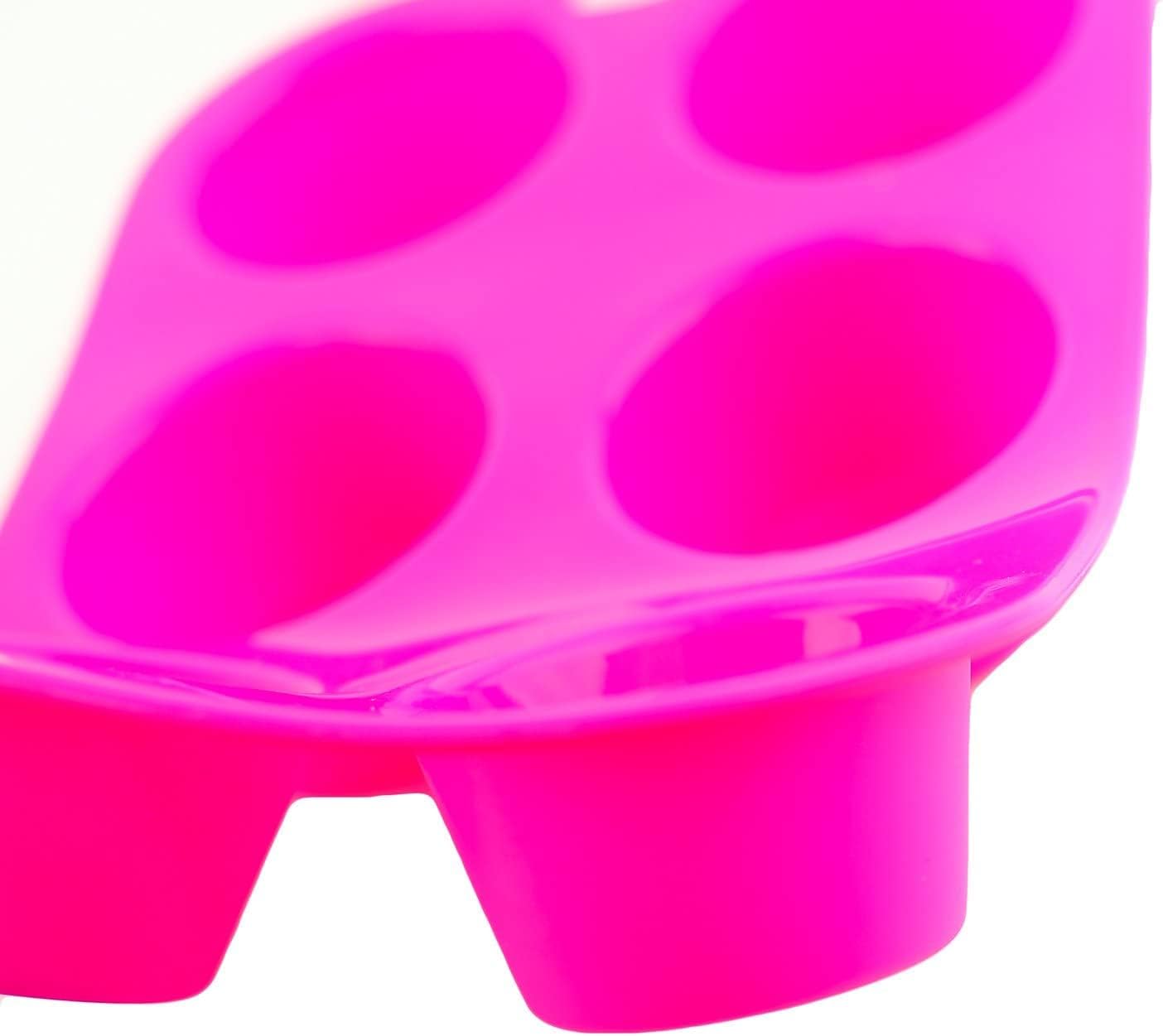 Selecto Bake 6 Cup Silicone Bun & Muffin Moulds - Non-Stick Cupcake & Yorkshire Pudding Tray - Pack of 2 (Black, Pink) - Image 4