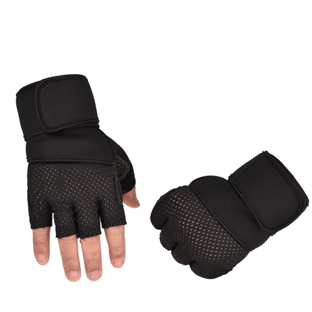 Guanti da Palestra, Guanti da Allenamento Traspiranti Leggeri, Guanti di Sollevamento Pesi Ultraleggeri for Uomini e Donne Home Palestra Ciclismo (Color : Black, Size : XL)
