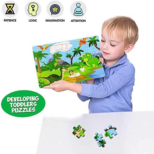 Wooden Jigsaw Puzzles for Kids 3-6 Year Olds -Traffic car 30 Piece Kids Puzzles Toys -Toddler Children Learning Educational Puzzles Toys for Set for Kids 3 4 5 6 Year Old(4 Puzzles)