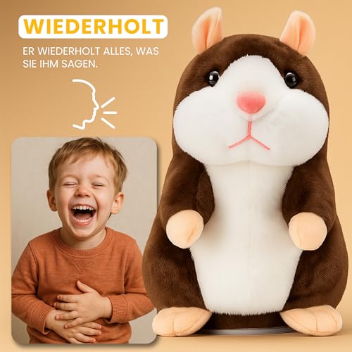 Retoo Sprechende Hamster Spielzeug Wiederholt Talking Plüschtier Elektronische, Lustige Kinder Stofftiere,Record Interaktives für Baby Kinder Kids, Early Learning, Geburtstagsgeschenk