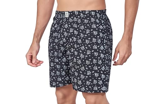 Image of Nermosa Pure Cotton Comfortable & Breathable Printed Regular Shorts /Boxer for Men, Pack of 3