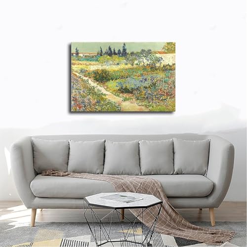 Poster Garden at Arles Van Gogh impression sur toile 40x61 cm - 4