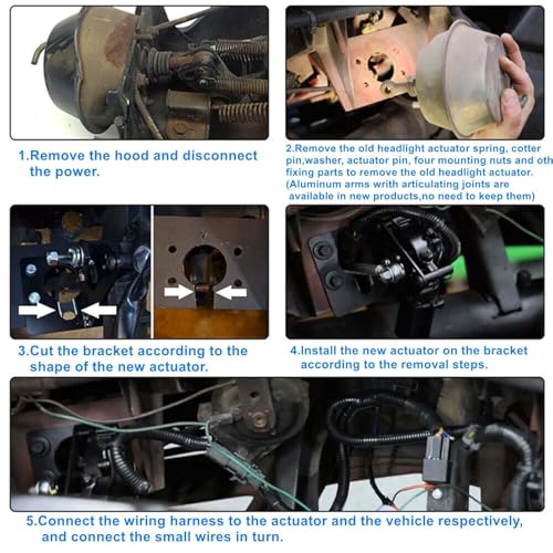 Image of Electric Headlight Headlamp Motor - Front Left and Right 914015 Compatible with Chevrolet Corvette C3 1968-1982 4-Pins