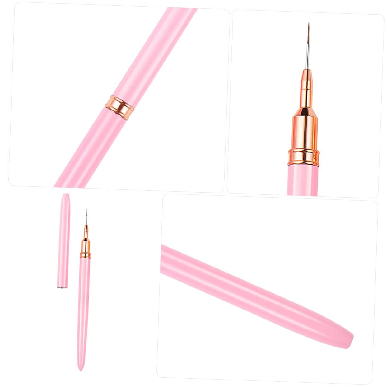 FRCOLOR 5pcs lápiz para arte de uñas herramientas de manicura cepillo para dibujar uñas lápices de dibujo para pintura de uñas Kolinsky acrílico pincel 3d gel rosa fibra lana cepillo pedicura