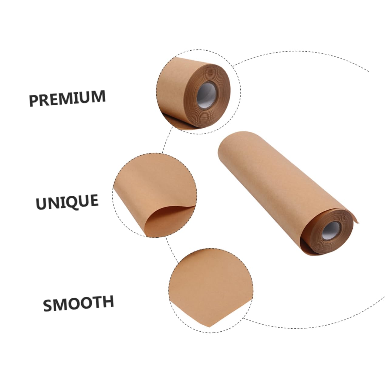 Hohopeti Papier Kraft Décoratif 0,45x30m pour Emballage Présent et Bouquets, Couleur Marron Naturel, Rouleau Artisanal Polyvalent, Loisirs Créatifs, Emballage Festif et Décoration Saisonnière