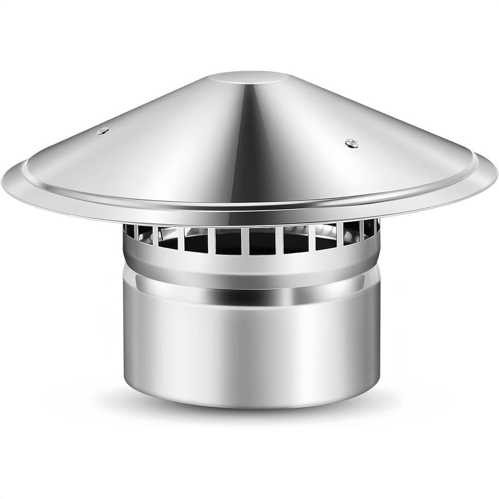 KGLHJDY Stainless Steel Chimney Cap with Viewing Window - Roof Flue Cover for Stove Pipe & Ventilation Exhaust Perfect for Kitchen & Family Cooking Use