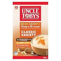 UNCLE TOBYS Oats Quick Sachets Classics Variety Pack, 10 Sachets