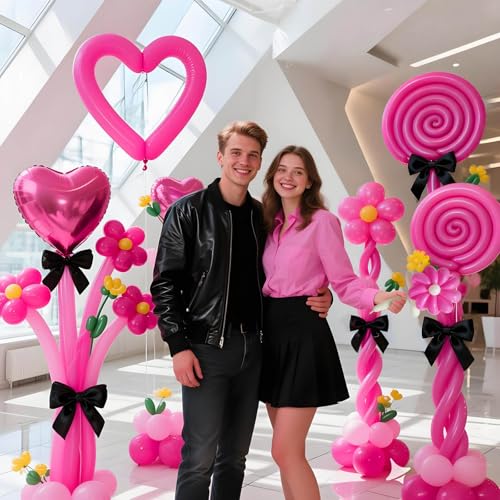 Image of Hot Pink Long Balloons Premium 260 Twisting Balloons Animals Magic for Birthday Kids Wedding Party Supply 100pcs