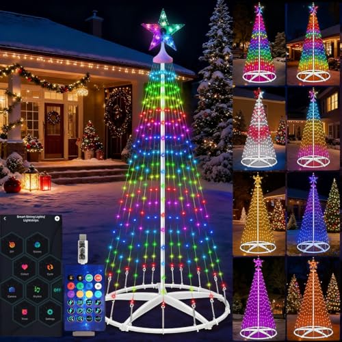 Hoofun Smart LED lichterkette Weihnachtsbaum: 150cm...