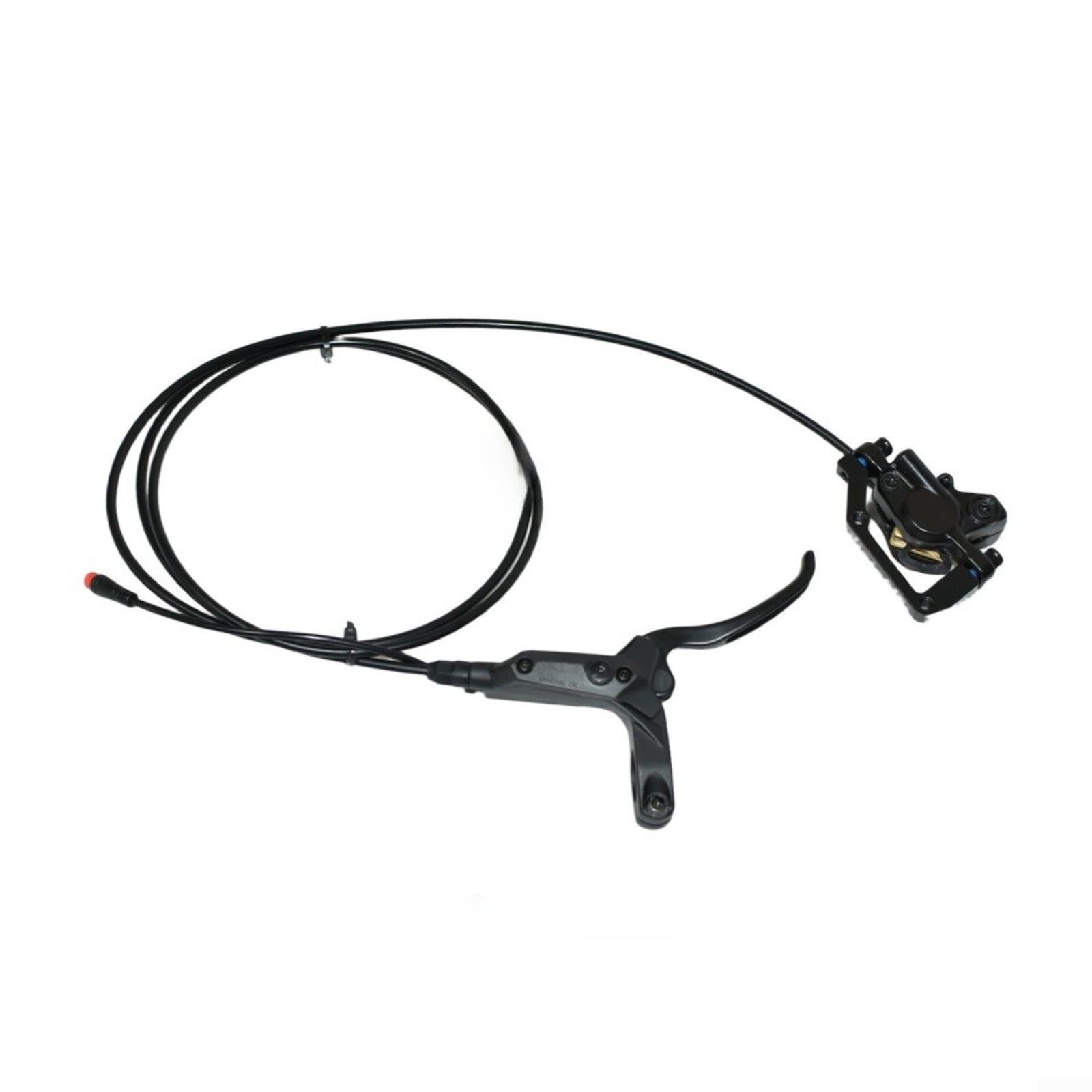 Hydraulische Scheibenbremse für E-Bike & Fahrrad, wasserdicht mit 2-Pin-Stecker, inkl. 2x 180mm Bremsscheiben, Vorne 1100mm/Hinten 1800mm Ölleitung, Schwarz