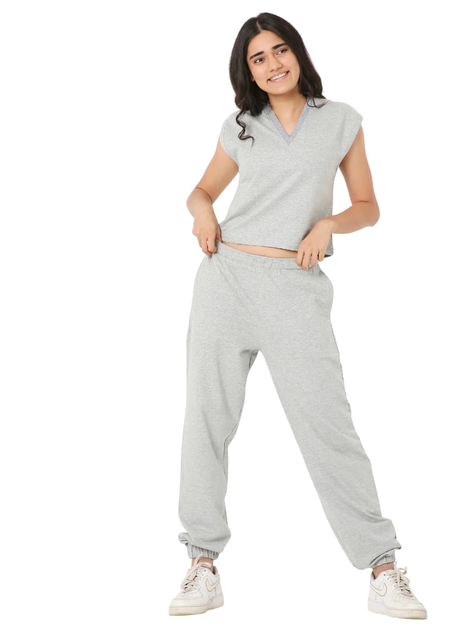 terractive Women’s Workout Sweat Pants – Relaxed Fit TerraKnit Joggers with Adjustable Inner Drawstring, Zippered Pocket, and Elasticated Hems – Soft Cotton Stretch Daily Bottoms-picture-18