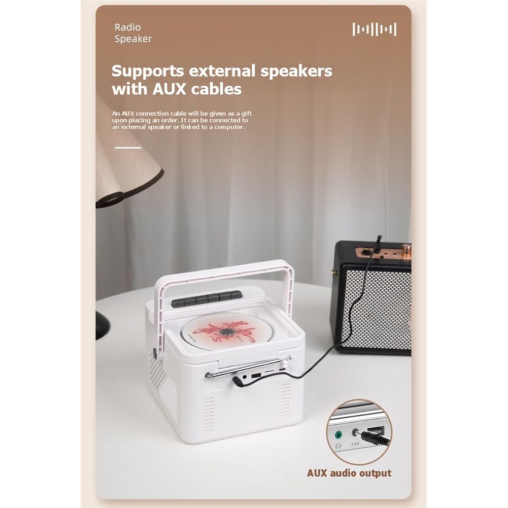 Reproductor de CD y Casete Combinado con Radio FM Estéreo. Máquina de Música Retro. de Audio para el Hogar y el Aula A