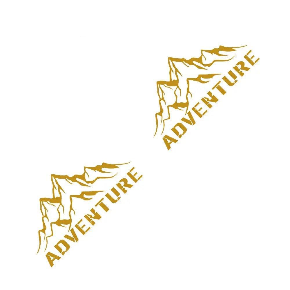 Dabhuoc Matt Gold Car Stickers Mountain Adventure Edition Decoration For Rv Camper Van Motorhome Caravan(Matt Gold)