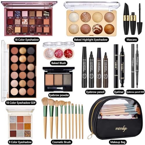 All In One Makeup Kit for Women, Travel Makeup Kit, Make Up Sets Valentine's Day Gift, Includes Eyeshadow Palette Highlighter Contour Blush Eyeliner Eyebrow Powder Mascara Cosmetic Brushes Makeup Set - Image 3