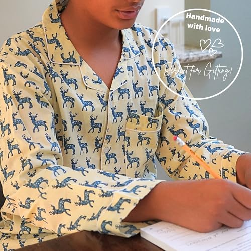 Boys Pajama Pants and Shirt Set - Animal Print Soft Cotton, Pijamas Para Hombres Set, Breathable & Light Cotton PJ Set3