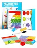 Magnetic Math Set, Magnetic Fraction Demonstration Book with Erasable Pen, Magnetic Fraction Tiles, Helping Kids Learn Fractions Easily While Boosting Logic Math and Creativity