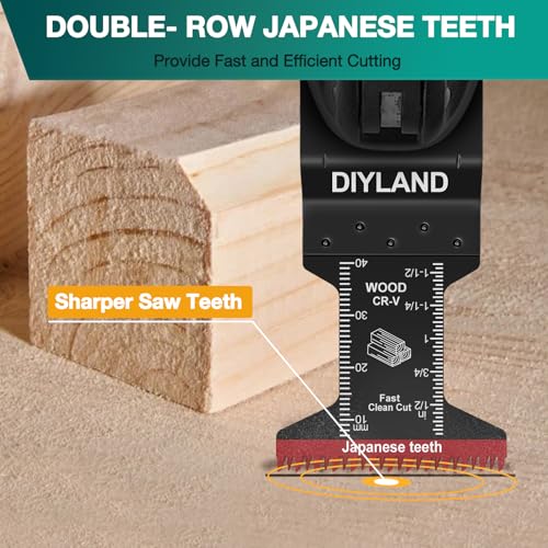 DIYLAND 31PCS Multi Tool Blade Set, Universal Oscillating Saw Blades, Oscillating Tool Accessories for Wood Metal Cutting, Multitool Blades fit Makita, Milwaukee, Dremel, Ryobi and More 5 DIYLAND 31PCS Multi Tool Blade Set, Universal Oscillating Saw Blades, Oscillating Tool Accessories for Wood Metal Cutting, Multitool Blades fit Makita, Milwaukee, Dremel, Ryobi and More - Image 5