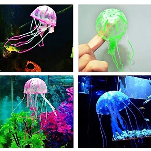 Enfeite De Aquário Água Viva Fluorescente Colorido