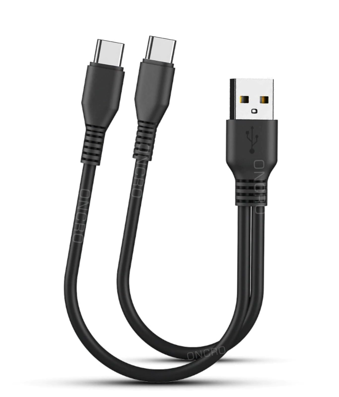 ONCRO® Black Dual Power bank cable 2 in 1 usb cable splitter charger cable for Type c short mini android Duo multi charging cable one plus samsung (Not for DATA Transfer) 25 cm upto 2.1 A max (B0CJJT1J28) Amazon Price History, Amazon Price Tracker
