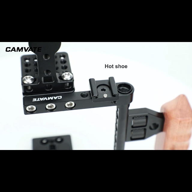 DSLR Fotoğraf Makinesi Kafesi Üst Saplı Ahşap Sap 60D MarkII D7000 A9 - 'da