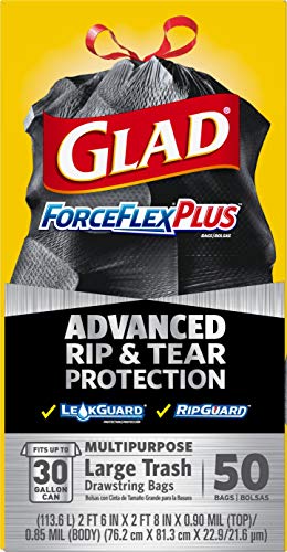 GLAD ForceFlex Large Drawstring Trash Bags, 30 Gallon Black Trash Bags for Large Kitchen Trash Can, Mountain Air Scent… - Image 7