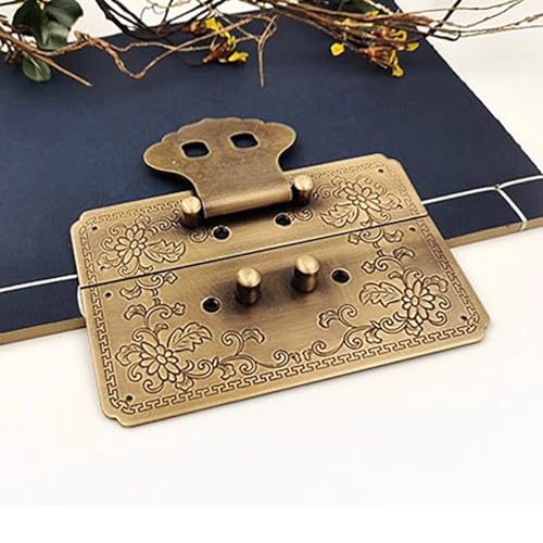 Image of 4.7 inch /12cm Square Antique Brass Hasp Pure Copper Fittings Retro Lock Slice Lock Nose (Antique Bronze)