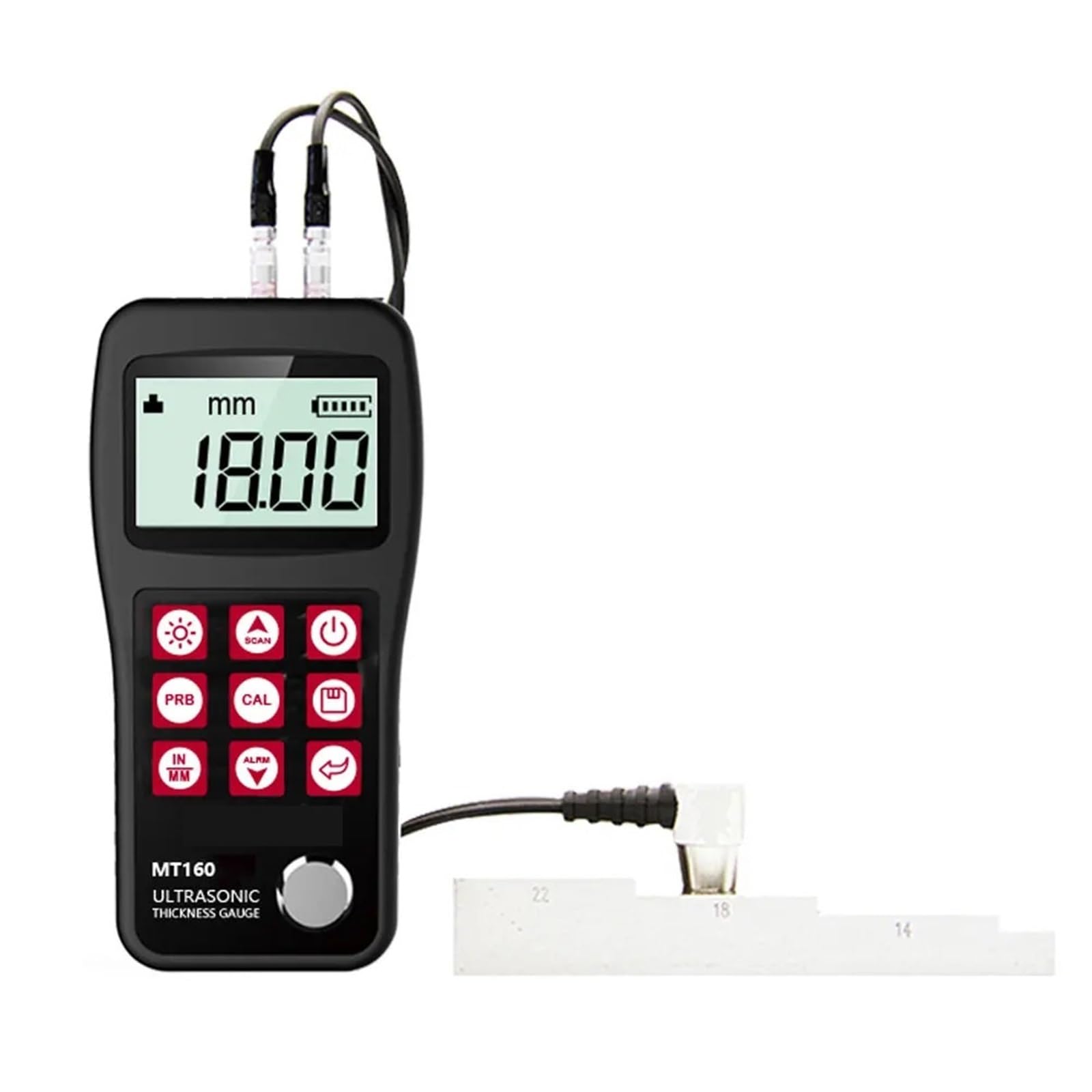 LNHHG Portable Ultrasonic Thickness Gauge digital MT160 plastic, ceramic, glass Metal thickness meter 0.75～300mm