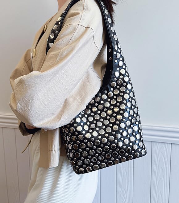 Studded Purse Shoulder Bag for Women Y2K Purse Underarm Handbag Dot Rivet Punk Tote Bag Small Shoulder Handbags Streetwear2