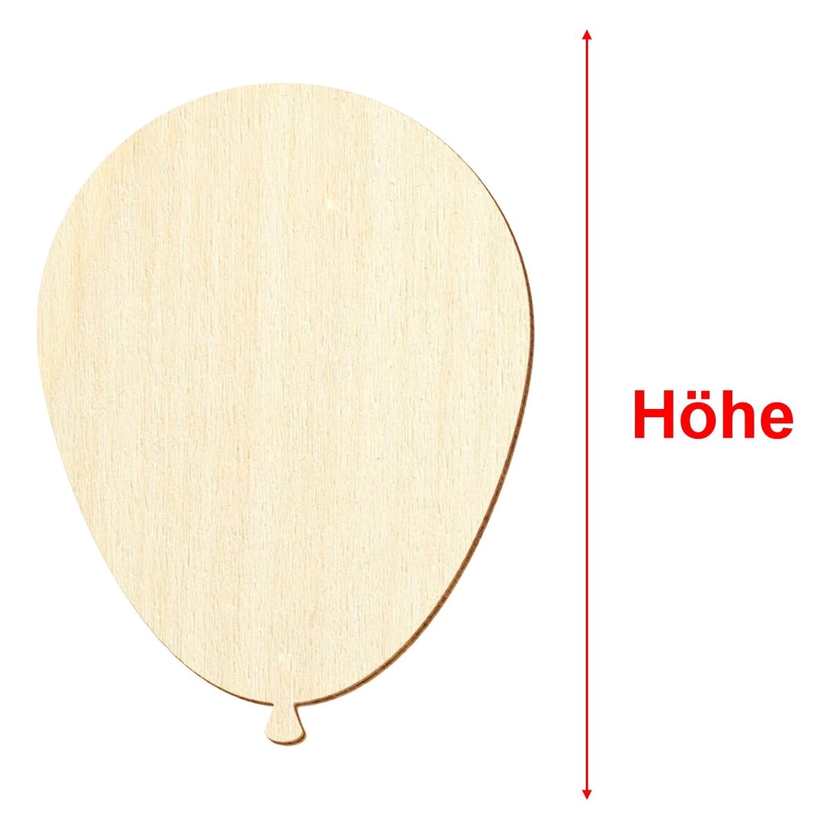 Holz Luftballon - Deko Basteln 3-50cm, Größe:8cm, Pack mit:100 Stück