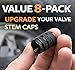 8 Pack Black Aluminum Valve Stem Caps – Universal Tire Caps, Rust-Proof, Leak-Free Fit for Cars, SUVs, Trucks & Motorcycles