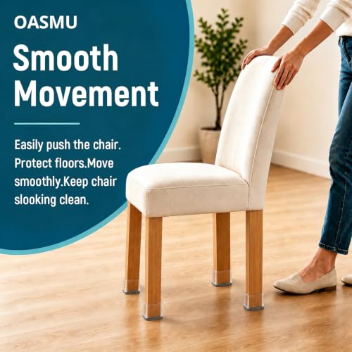 Image of OASMU 32 Pcs Chair Leg Floor Protectors for Hardwood Floors Rectangular