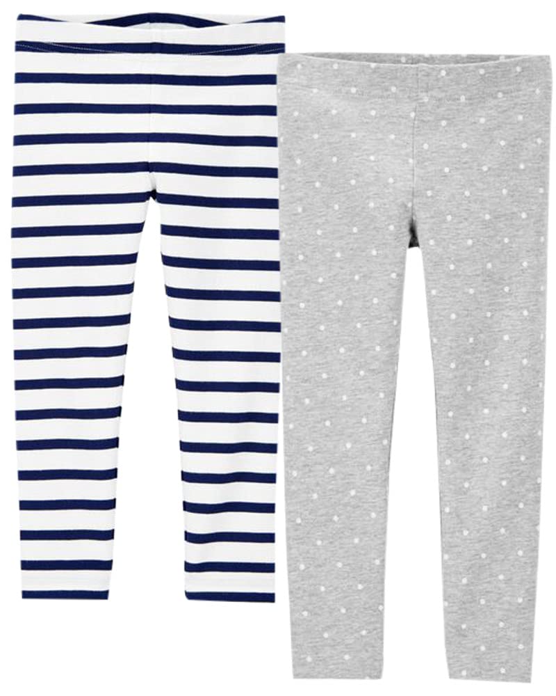 Carter's Girls' Baby, Toddler, Kids, 2 Pack Cotton Leggings