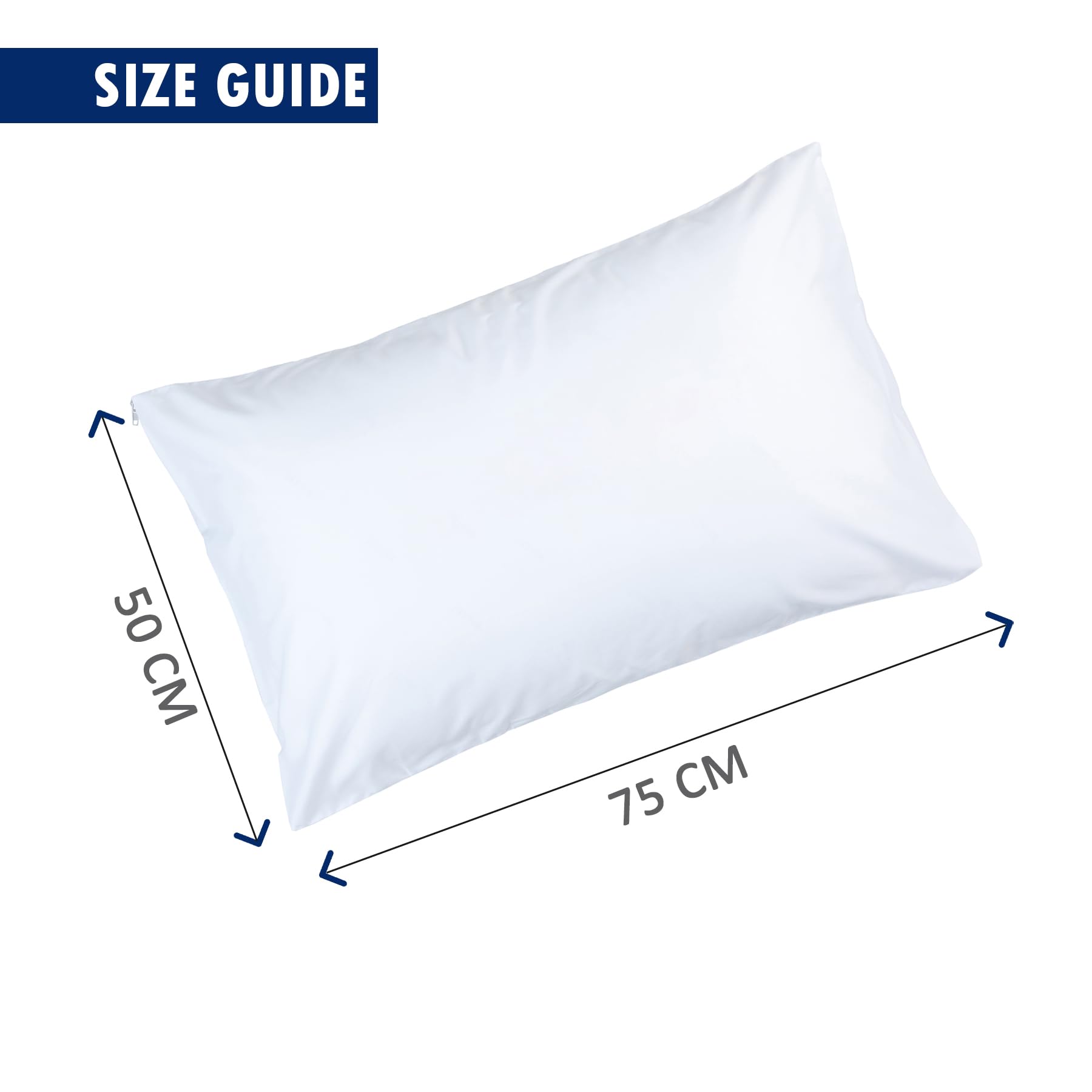 Sirenpho Pack of 6 Waterproof Pillow Protectors Zippered Covers 50x75cm, Anti Dust Mite - Image 4