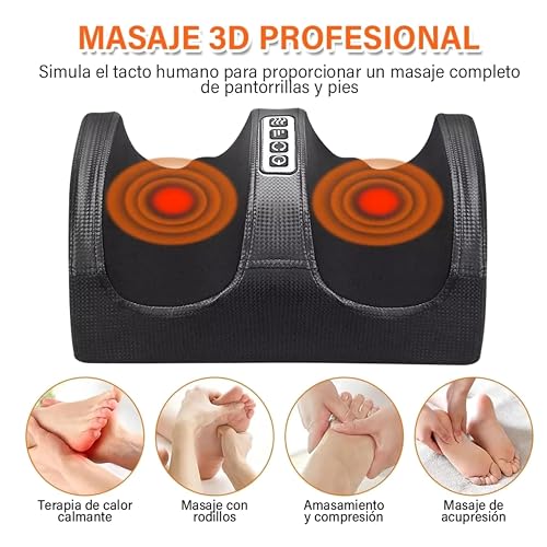 Image of Foot Massager Machine with Heat Therapy | 3D Deep Kneading Roller | Adjustable Intensity | Silent Operation | Foot & Calf Pain Relief Massager